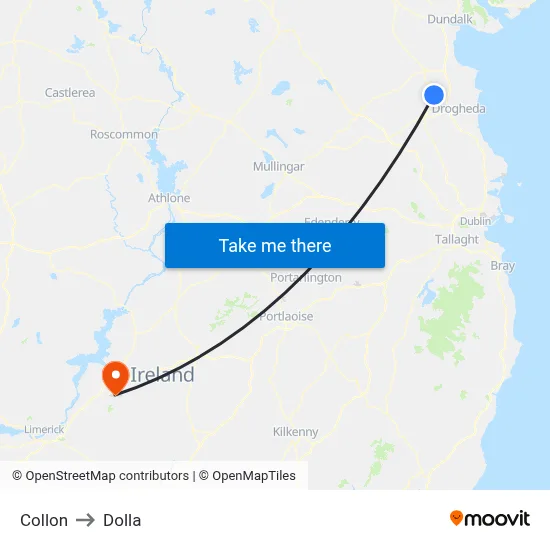 Collon to Dolla map