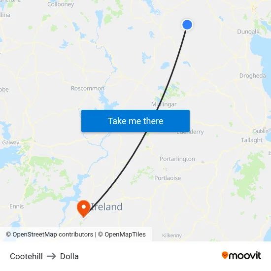 Cootehill to Dolla map