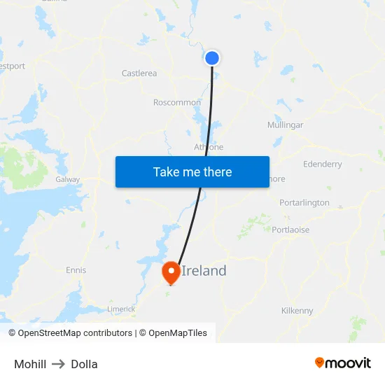 Mohill to Dolla map