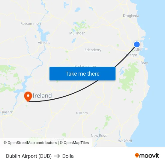 Dublin Airport (DUB) to Dolla map