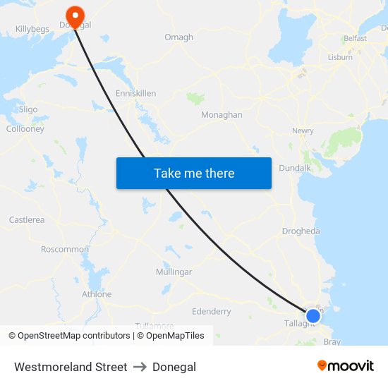 Westmoreland Street to Donegal map