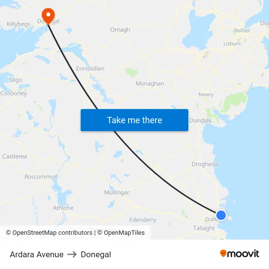 Ardara Avenue to Donegal map