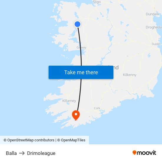 Balla to Drimoleague map
