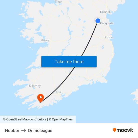 Nobber to Drimoleague map