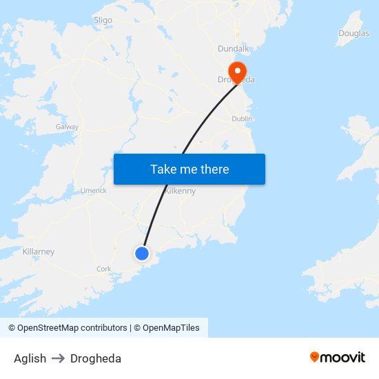 Aglish to Drogheda map
