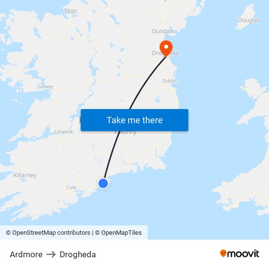 Ardmore to Drogheda map