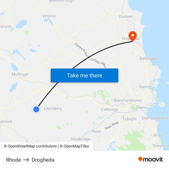 Rhode to Drogheda map