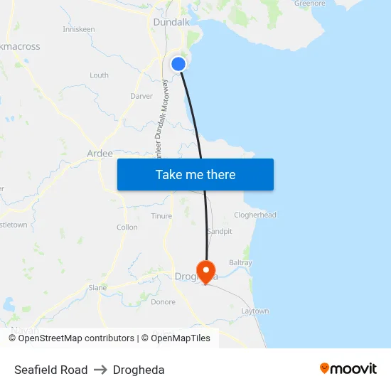Seafield Road to Drogheda map