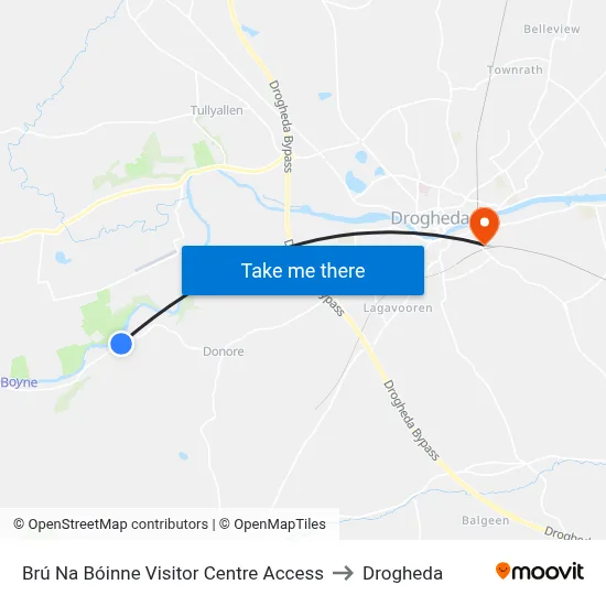 Brú Na Bóinne Visitor Centre Access to Drogheda map