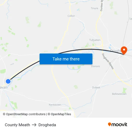 County Meath to Drogheda map