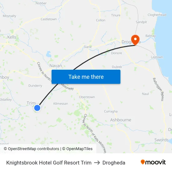 Knightsbrook Hotel Golf Resort Trim to Drogheda map