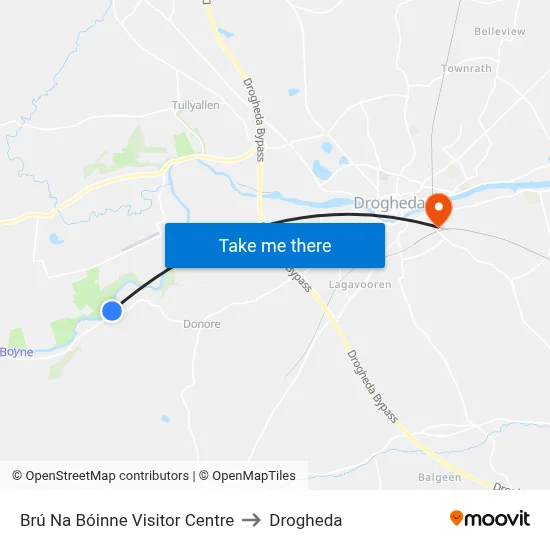 Brú Na Bóinne Visitor Centre to Drogheda map