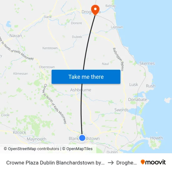 Crowne Plaza Dublin Blanchardstown by Ihg to Drogheda map