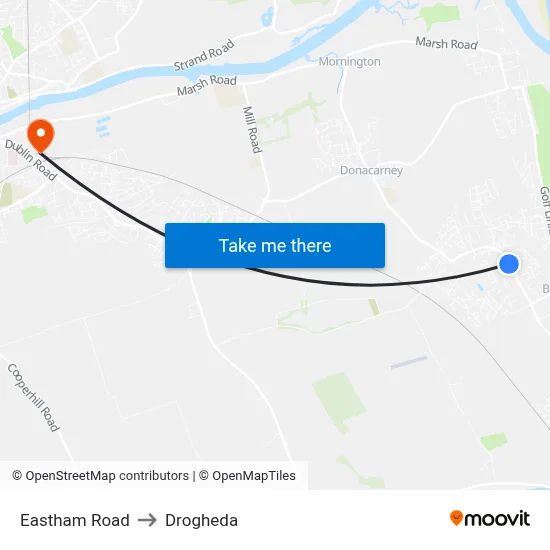 Eastham Road to Drogheda map