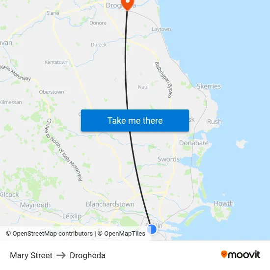 Mary Street to Drogheda map