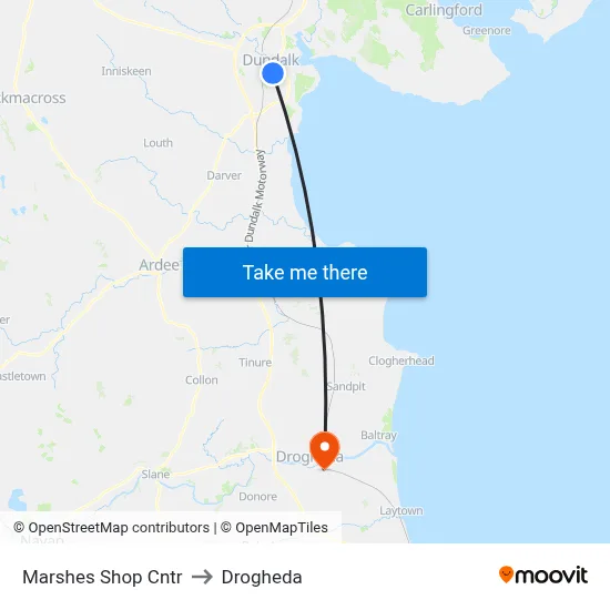 Marshes Shop Cntr to Drogheda map