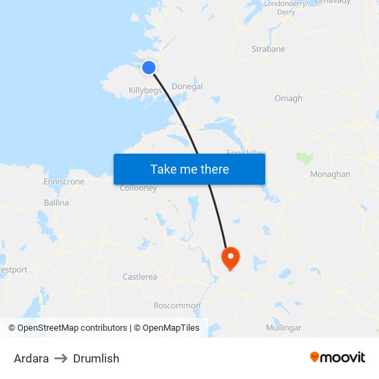 Ardara to Drumlish map