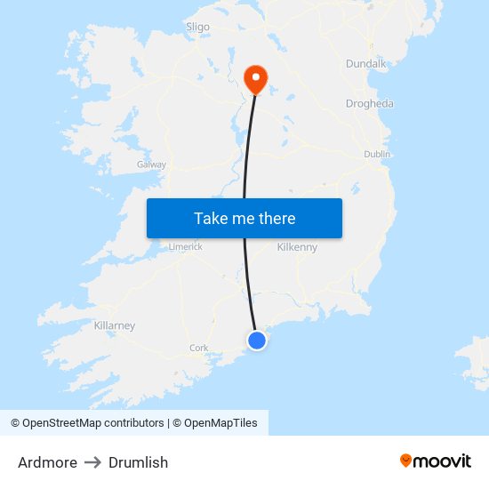 Ardmore to Drumlish map