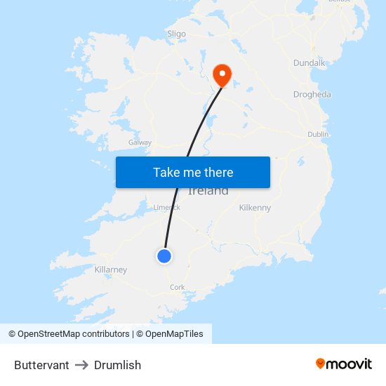 Buttervant to Drumlish map