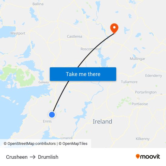 Crusheen to Drumlish map