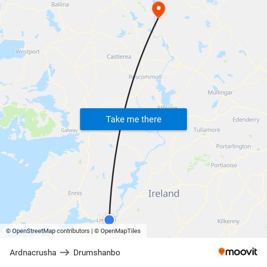 Ardnacrusha to Drumshanbo map