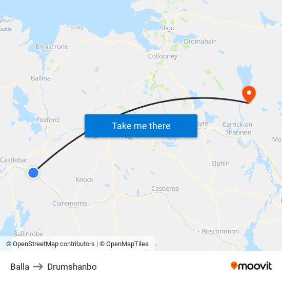 Balla to Drumshanbo map