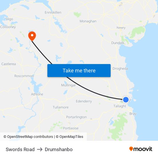 Swords Road to Drumshanbo map
