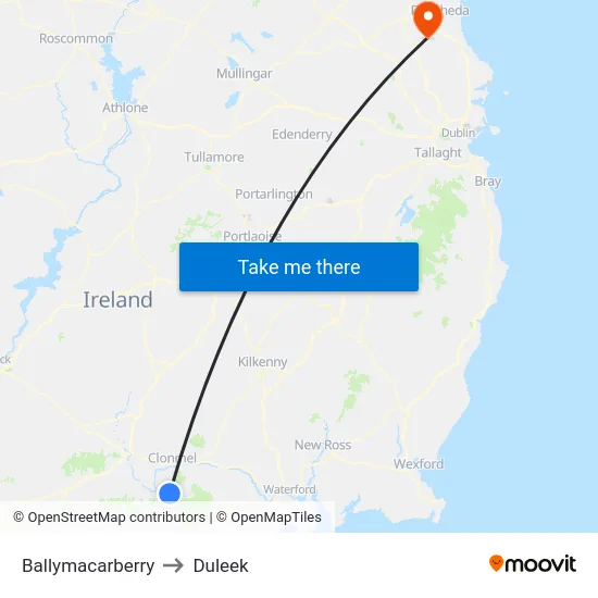 Ballymacarberry to Duleek map