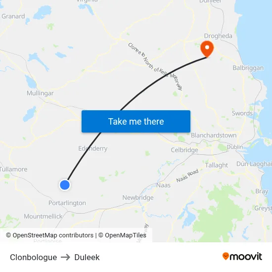Clonbologue to Duleek map