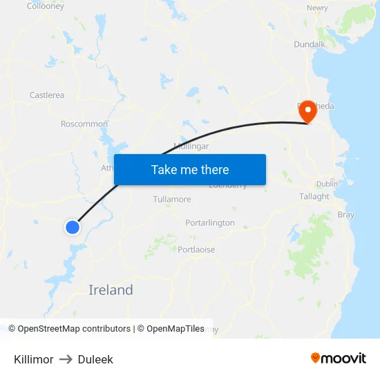 Killimor to Duleek map