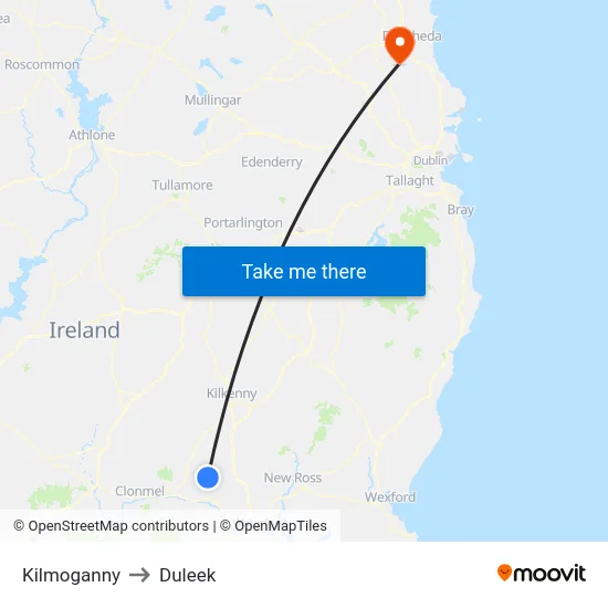 Kilmoganny to Duleek map