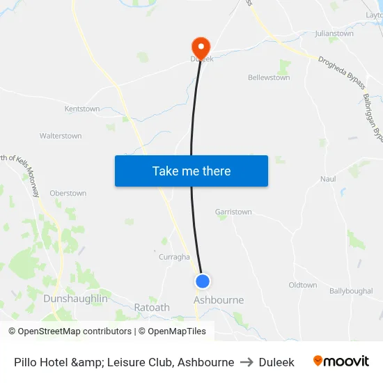 Pillo Hotel &amp; Leisure Club, Ashbourne to Duleek map