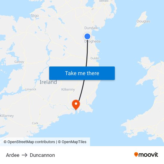 Ardee to Duncannon map