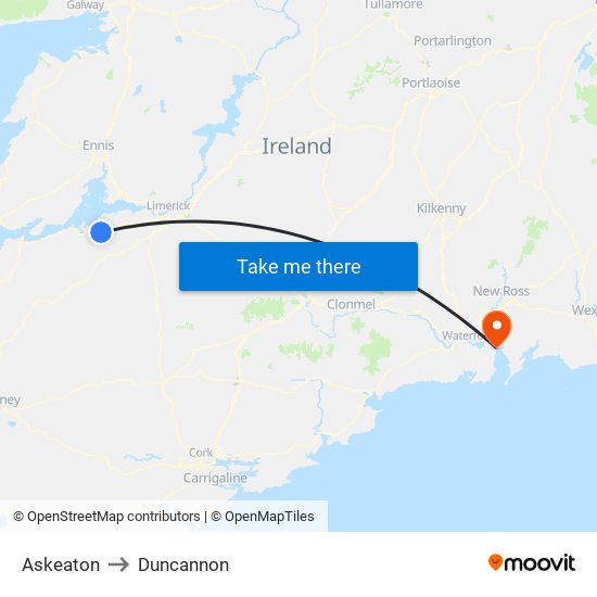 Askeaton to Duncannon map