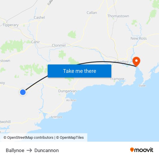 Ballynoe to Duncannon map