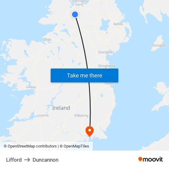 Lifford to Duncannon map