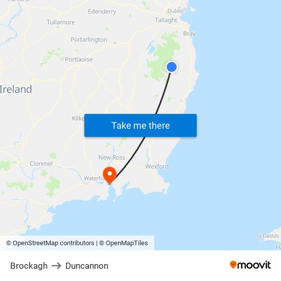 Brockagh to Duncannon map