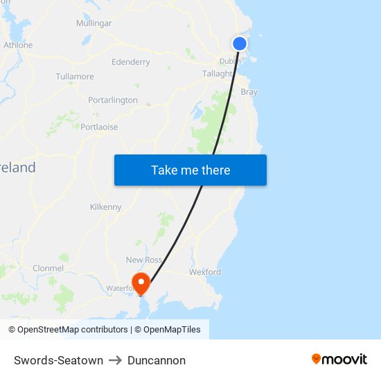 Swords-Seatown to Duncannon map