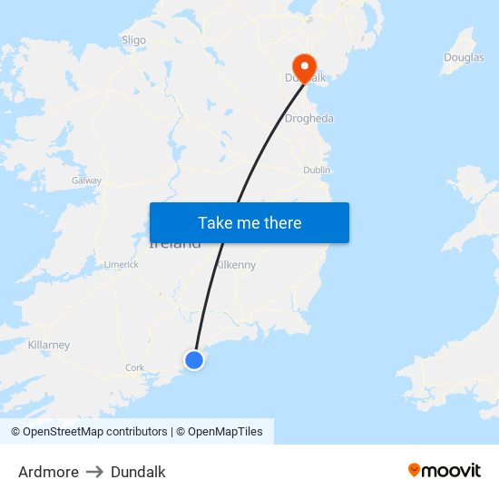 Ardmore to Dundalk map