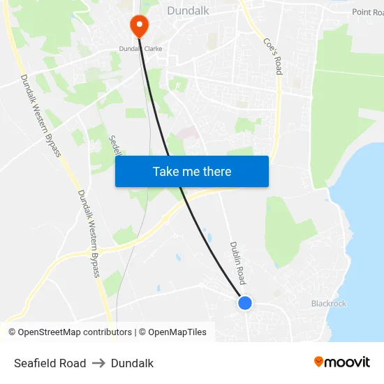 Seafield Road to Dundalk map