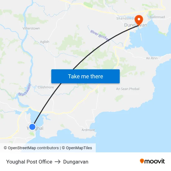 An Post to Dungarvan map