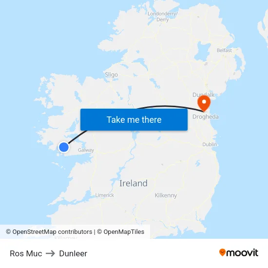 Ros Muc to Dunleer map