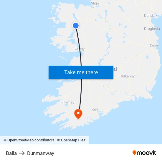 Balla to Dunmanway map