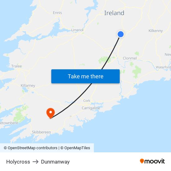 Holycross to Dunmanway map