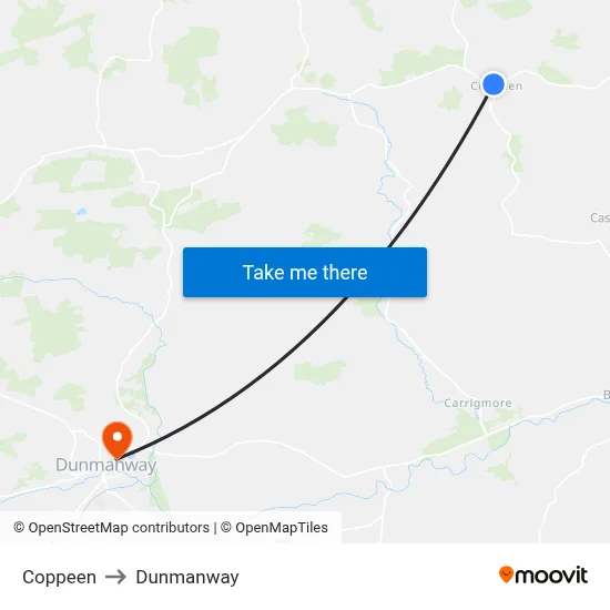 Coppeen to Dunmanway map