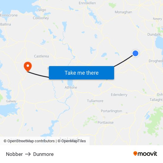 Nobber to Dunmore map