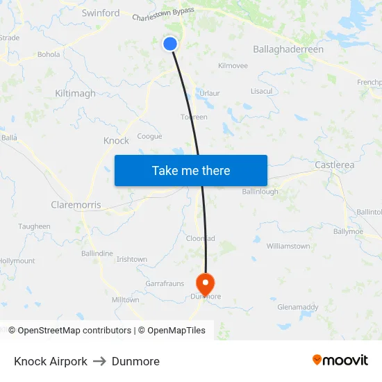 Knock Airpork to Dunmore map