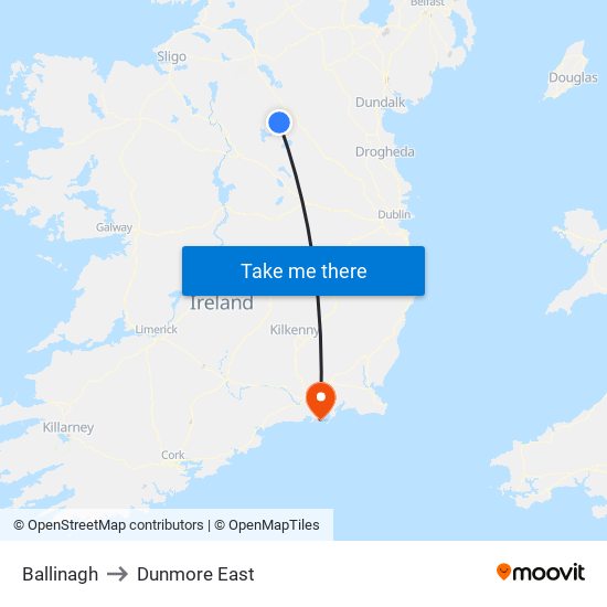 Ballinagh to Dunmore East map