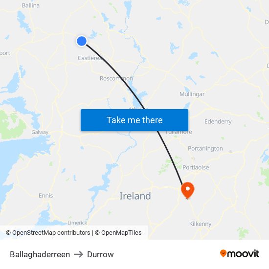 Ballaghaderreen to Durrow map
