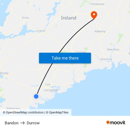 Bandon to Durrow map